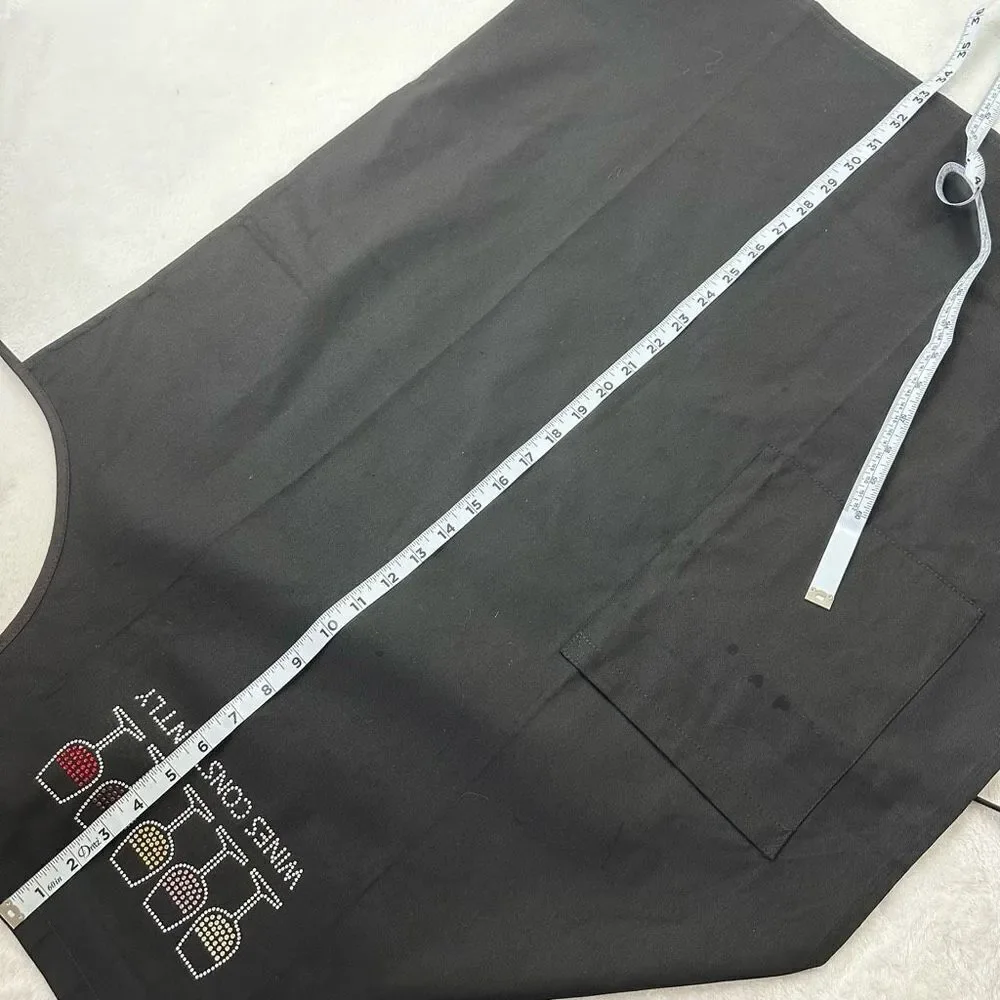 Chris’s Stuff Black Rhinestone‎ Wine Theme Apron